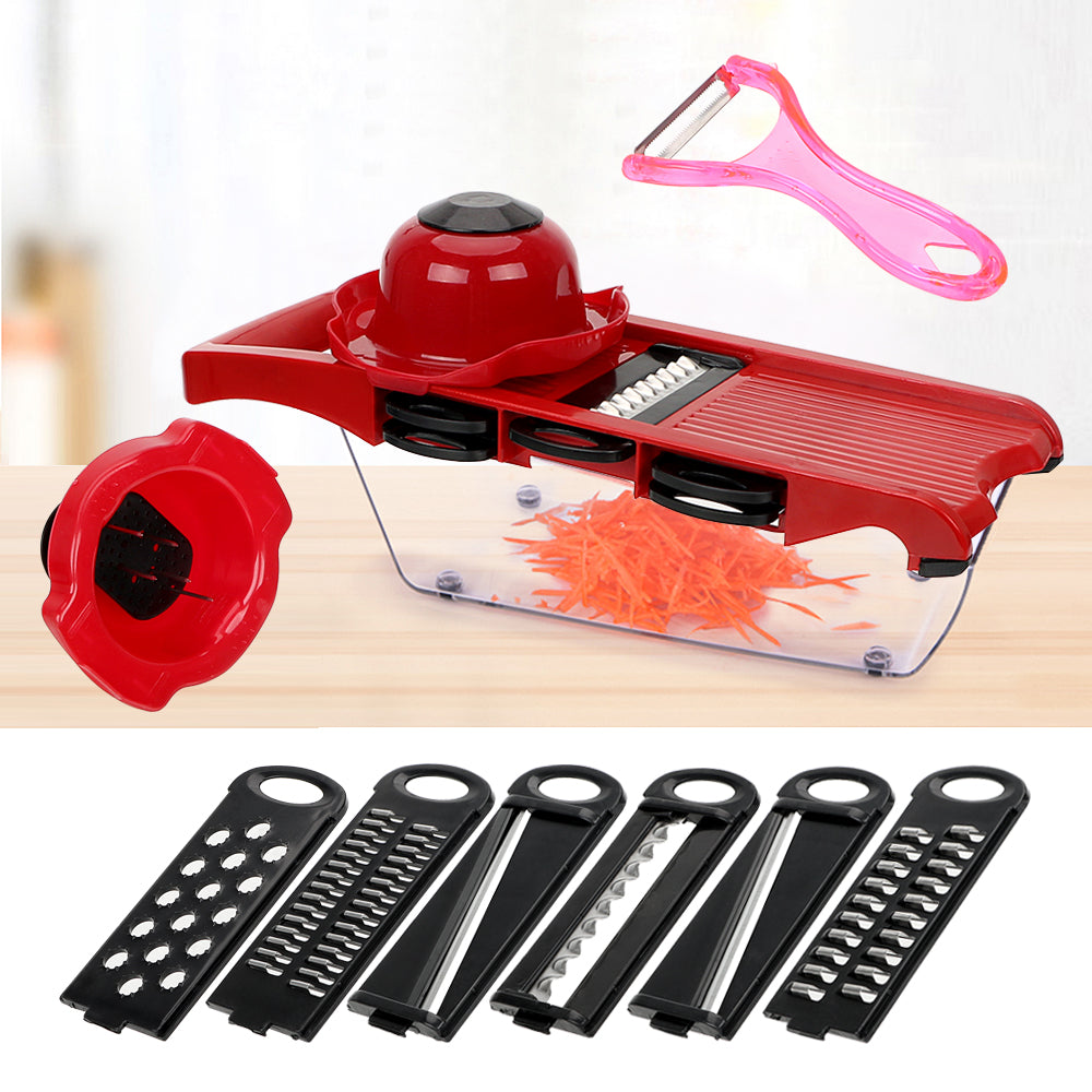 10 In 1 Mandoline Multi-functional Vegetable Cutter | Manual Potato Peeler, Carrot, Cheese, Grater Dicer