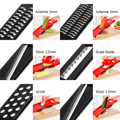 10 In 1 Mandoline Multi-functional Vegetable Cutter | Manual Potato Peeler, Carrot, Cheese, Grater Dicer