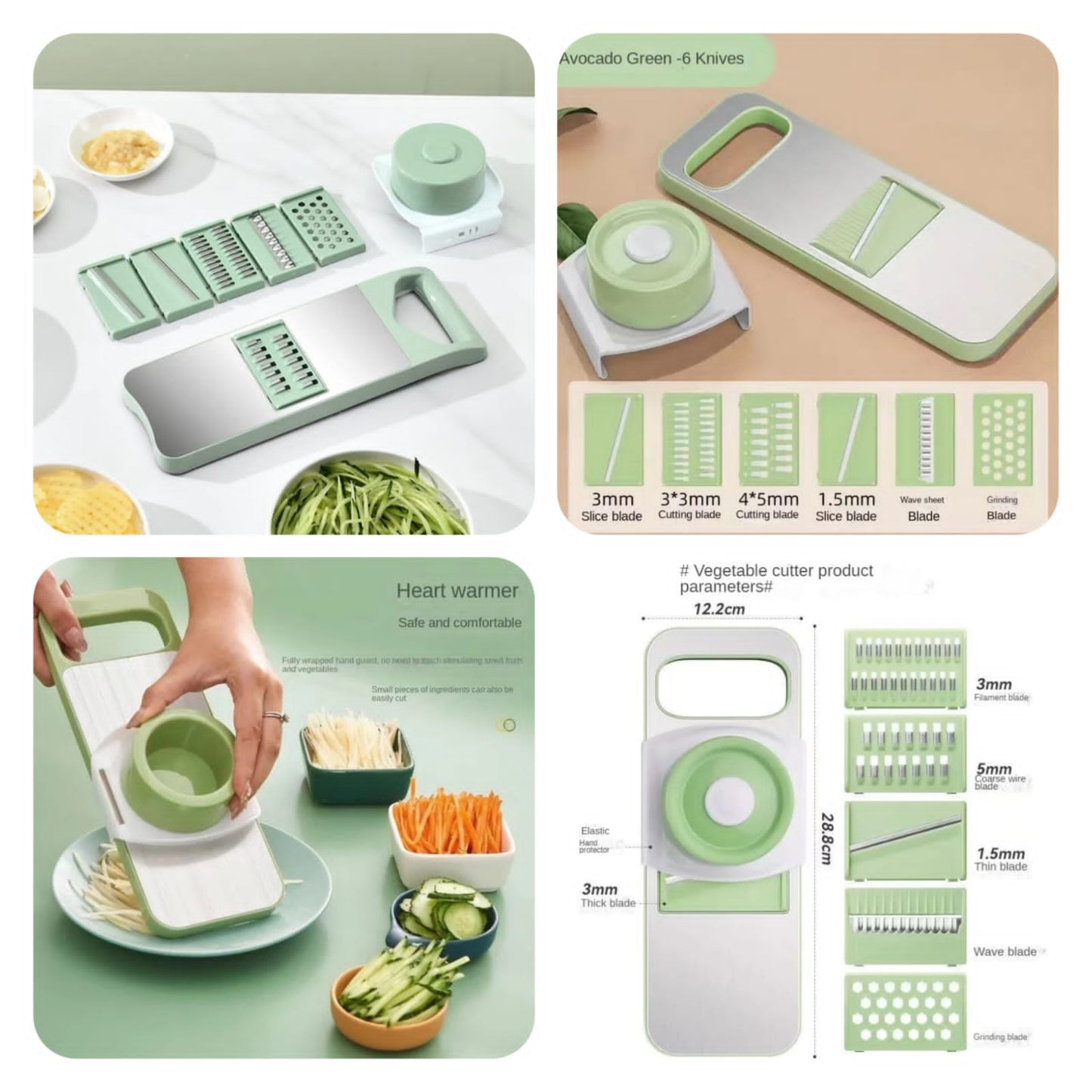 5 In 1 Vegetable Cutter Stainless Steel Multifunctional Grater For Vegetables Slicers Shredders Peeler (random Color)